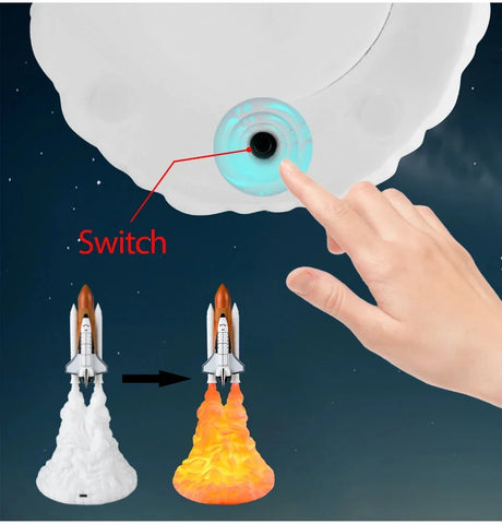 BlooGlow™ Rocketship Nightlight | Dreamy Glow for Space Lovers