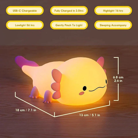 BlooGlow™ Axolotl Nightlight | Cute Companion for Peaceful Nights