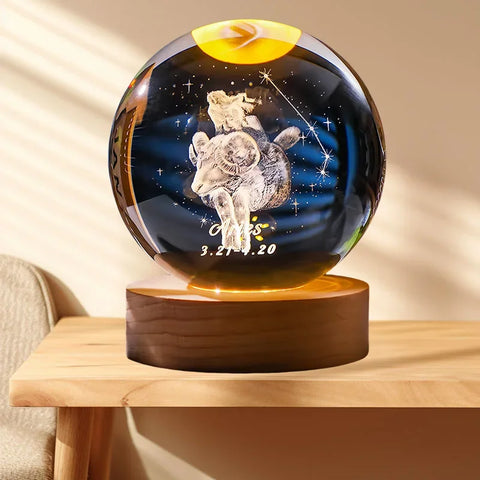 BlooGlow™ Zodiac Crystal Sphere | Mystical Light from the Stars