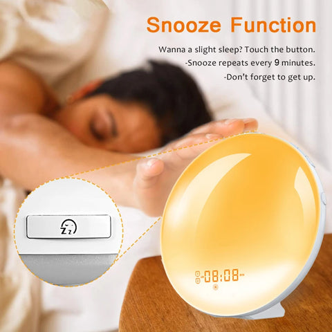 BlooGlow™ Sunrise Simulation Alarm Clock | Wake Up Naturally with Light & Sound