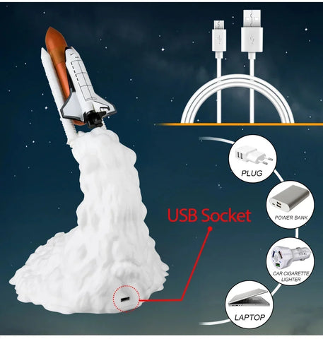 BlooGlow™ Rocketship Nightlight | Dreamy Glow for Space Lovers