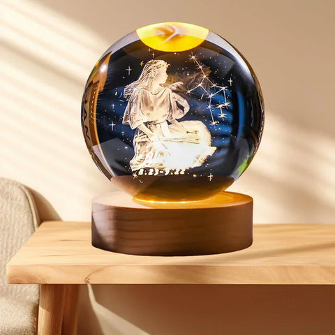 BlooGlow™ Zodiac Crystal Sphere | Mystical Light from the Stars