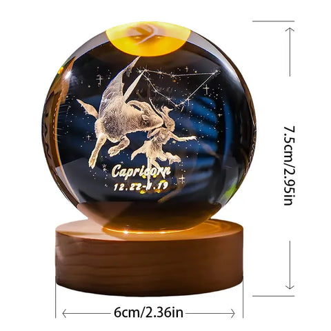 BlooGlow™ Zodiac Crystal Sphere | Mystical Light from the Stars