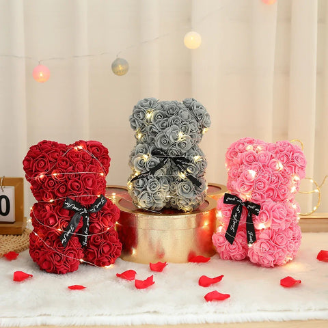 BlooGlow™ Rose Teddy Bear | A Gift of Love That Glows