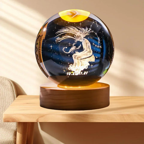 BlooGlow™ Zodiac Crystal Sphere | Mystical Light from the Stars